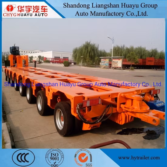 2/3 Lines 6 Axle Heavy Duty 120t Low Bed Semi Trailers Special Vehicle for Bridge Transportation